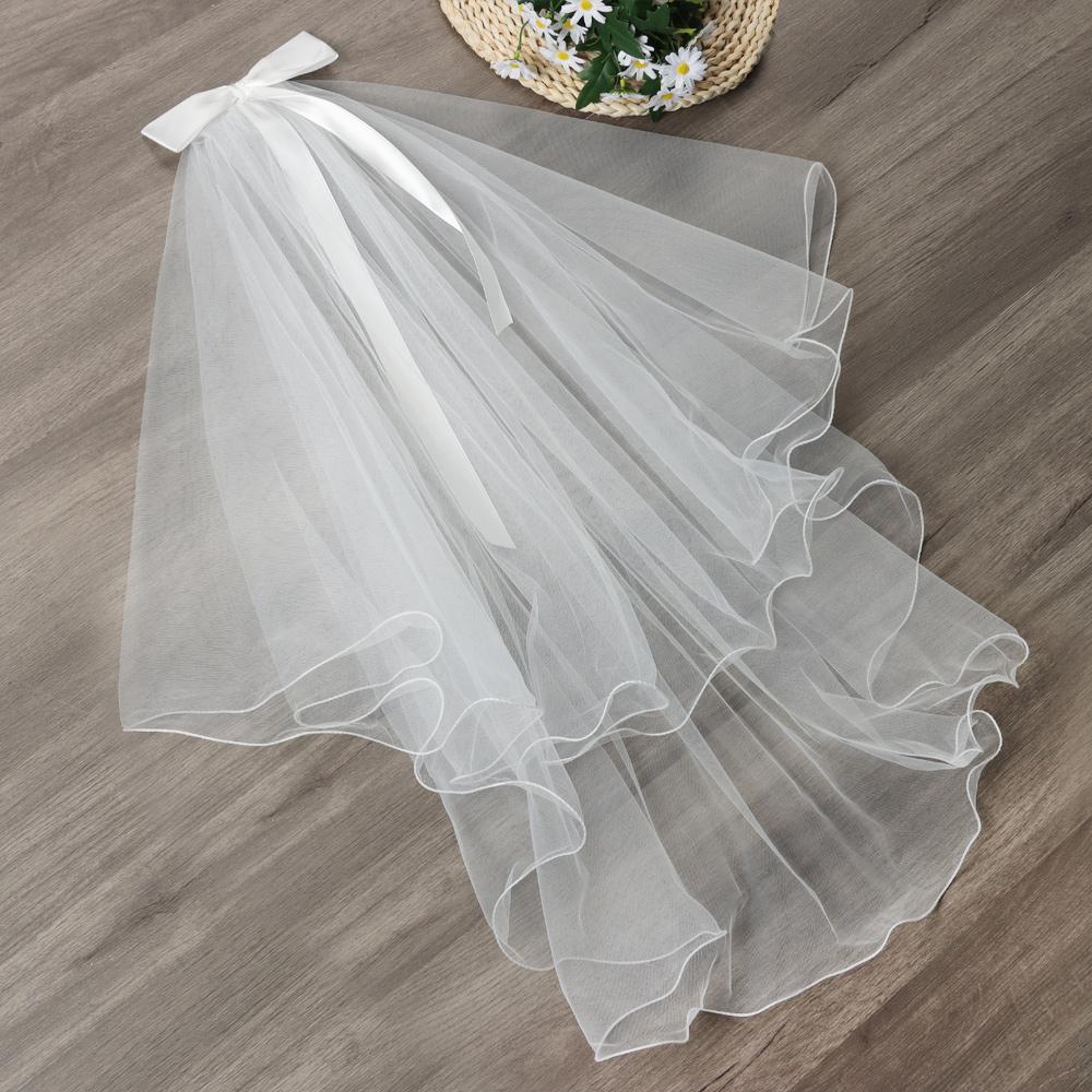 New Photo Veil White Ivory Two Layer Wedding Veil Bridal Veil With Comb Women's Tulle