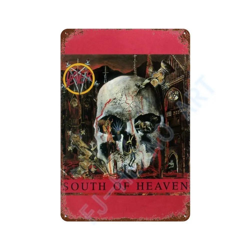 Винтажный Постер Альбома Slayer Хэви-метал Металлическая Жестяная Вывеска Табличка Nordic Настенное Искусство Тарелки для Декора Комнаты Дома Подарки для Мальчика
