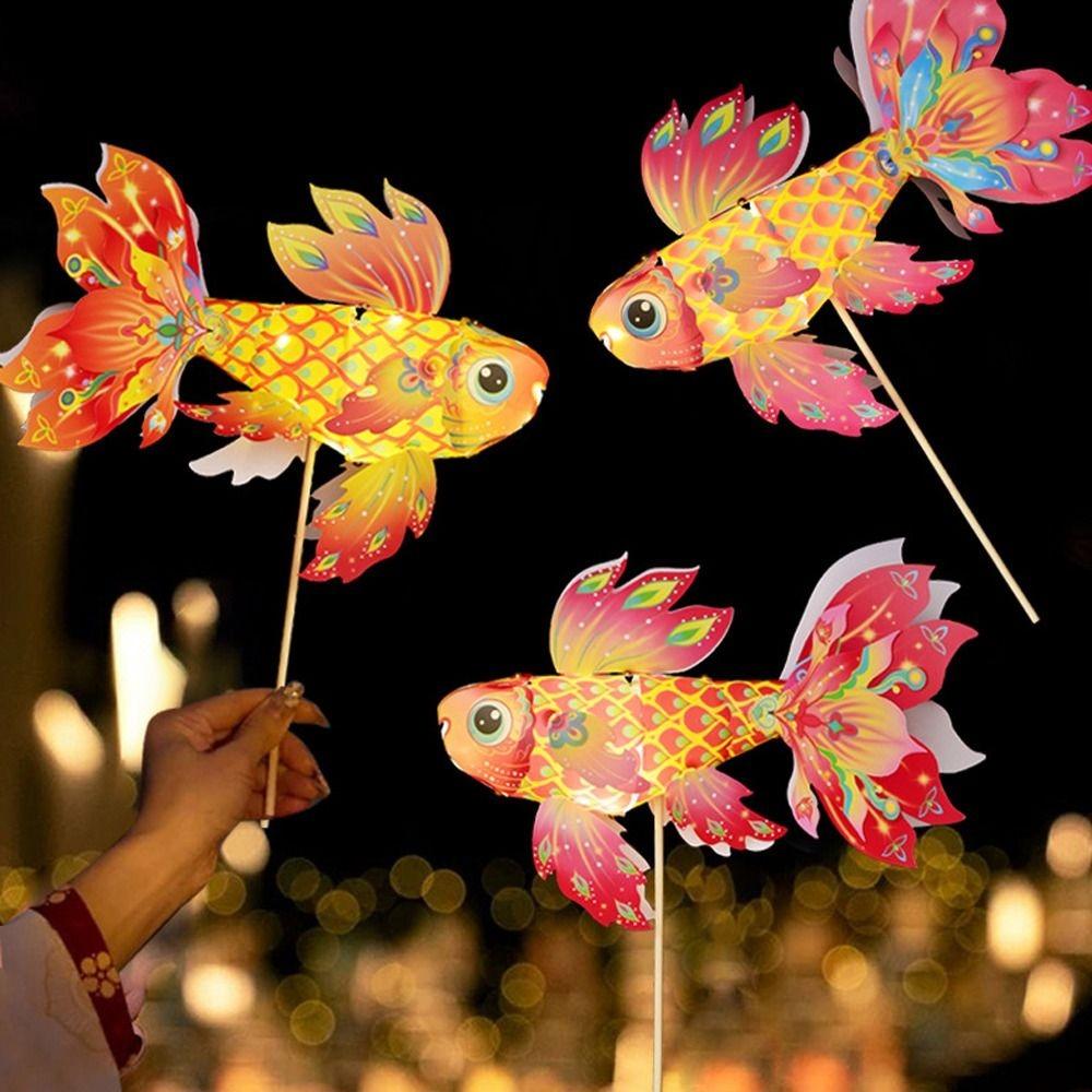 Ancient Style Handheld Fish Lantern Luminous Goldfish Light  Festival Decoration