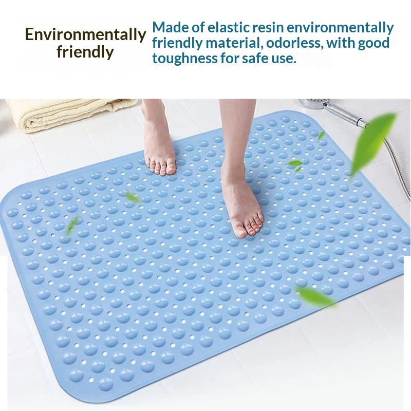 Thickened Extra Large Non Slip Bath Mat With Strong Suction Cups Drain Holes Perfect For Home Bathroom Shower Tub Use