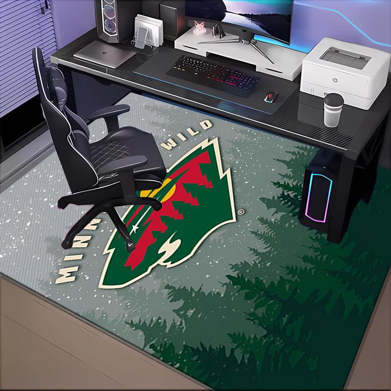Коврик для пола хоккейной команды Minnesota Wild для гостиной, игровых комнат, офиса, спальни, офисный коврик для пола, игривый дизайн, рождественские подарки для фанатов