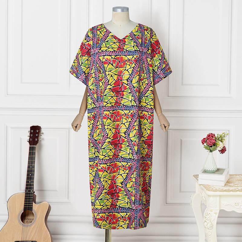 Oversized Women Short Sleeve Floral Print Casual Loose Dress