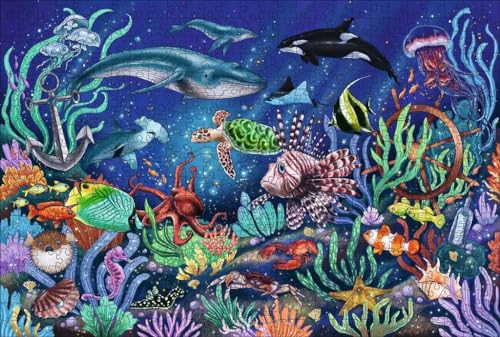 Деревянная пазл-головоломка Ravensburger «Подводный мир», 500 деталей, Размер в собранном виде: 40x27см, 17515 4 [Пазл, Подарок (День рождения/Рождество)]