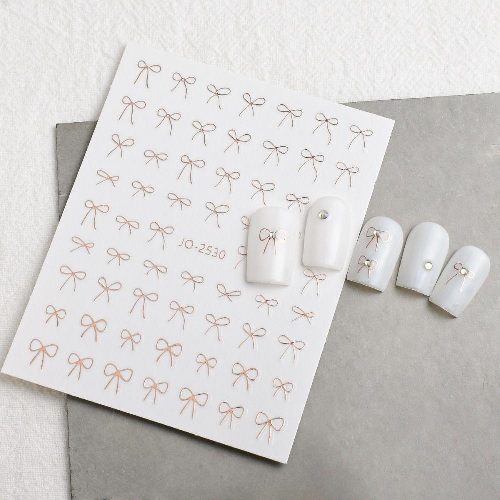 Блестящие наклейки для дизайна ногтей с бантиками, долговечные наклейки для дизайна ногтей, материалы для дизайна ногтей
