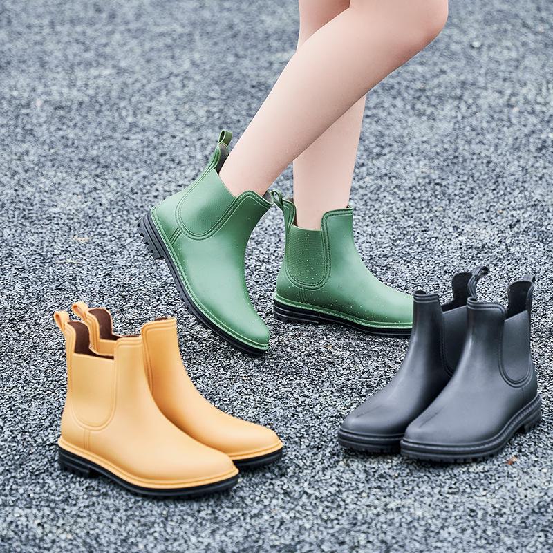 Женские модные резиновые сапоги Chelsea - нескользящие эластичные короткие сапоги Martin