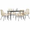 VidaXL Garden Dining Set Cushions 5pcs Brown Poly Rattan Glass, Outdoor Dining Set, Furniture of 3334459