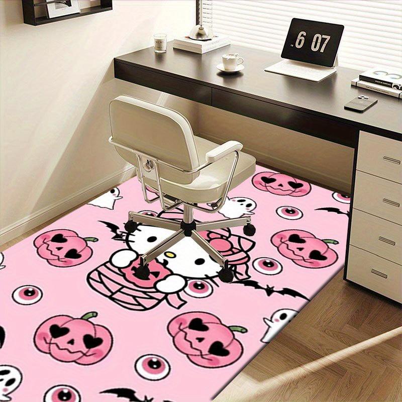 1 шт. Sanrio Hello Kitty Ковер для офиса с принтом русалки Прямоугольный коврик под стол, Идеальный декор для гостиной, спальни, кухни, Нескользящий пол