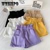 Children's Pants Summer Girls Casual Children's Shorts Summer Loose High Waist Shorts Button Pants
