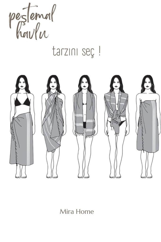 Serenity Büyük Boy Peştemal Havlu Deniz Plaj Banyo 90x170 cm %100 Pamuk