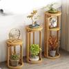 Подставка для цветов в китайском стиле, бамбуковая полка для растений, винтажные напольные украшения, комнатный бонсай, традиционное растение, классическая бамбуковая подставка