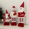 Рождественская плюшевая кукла-украшение, набивная стоящая фигурка снеговика/Деда Мороза/оленя с выдвигающимися длинными ногами