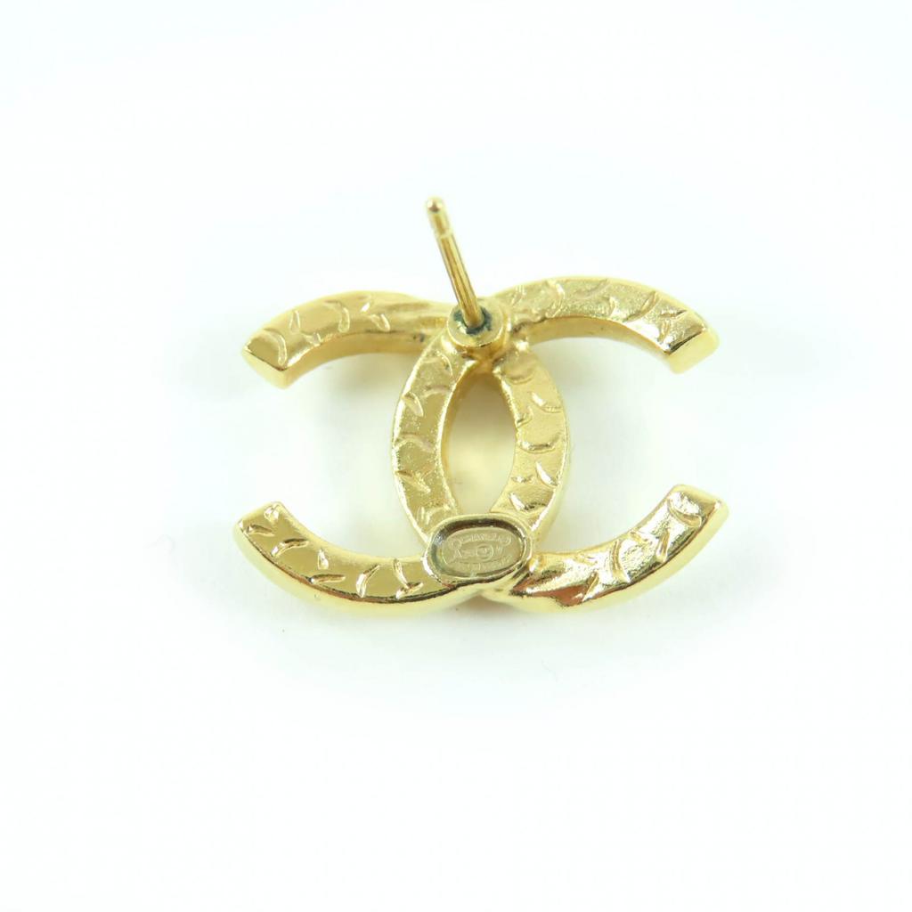 Отличная серьга CHANEL Знак COCO стразы золото Женская A24V Б/у
