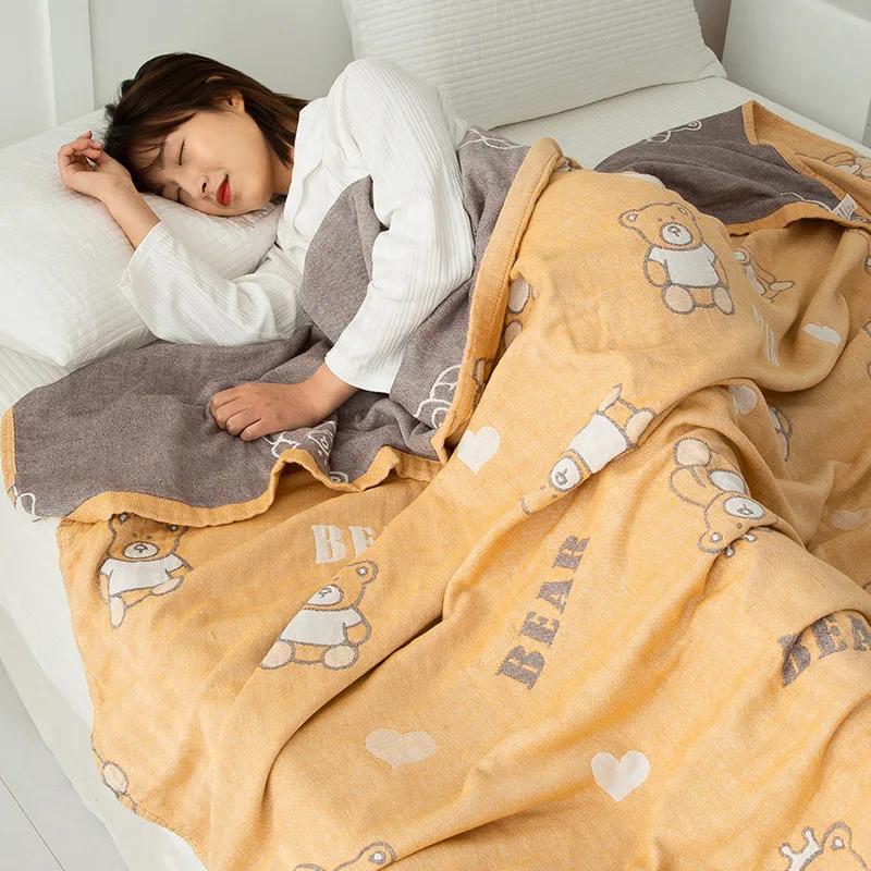 Новое двойное хлопковое одеяло для кроватей, марлевая простыня для дивана, одно крутое одеяло, мягкое дышащее удобное покрывало на кровать