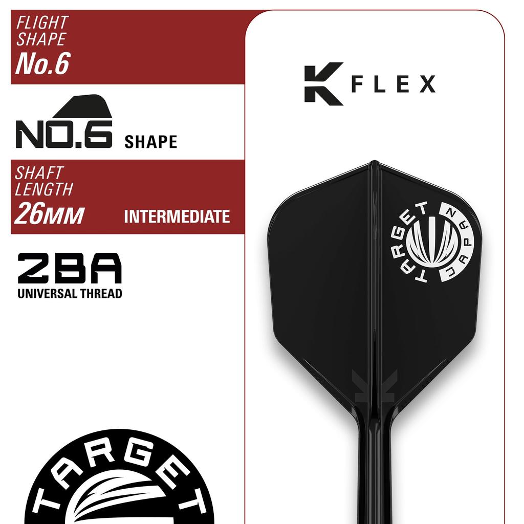 Target Japan PYRO GEN11 Mitsumasa Hoshino 90% Tungsten K-Flex 2BA Soft Tip Darts Set, 17g, 2BA SOFT TIP DARTS, K-Flex No. 6 Shape Flights and Shafts