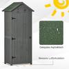 Wooden Garden Shed, Utility Outdoor Small Shed with Lockable Double Doors, Shelves and Roof Hatch, Grey