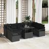 VidaXL 10-Piece Garden Sofa Set Black Poly Rattan, Modular Rectangular Sofa for Garden and Terrace, Furniture 3357626