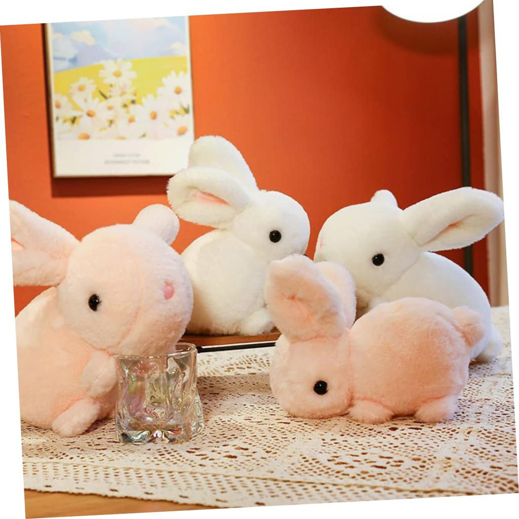 LIFKOME Fluffy Plush Rabbit Pillow, Stuffed Animal, Perfect for Birthdays, Celebrations, and Christmas, 20cm, White