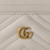 Gucci GG Marmont distressed gold logo leather card holder women's light beige