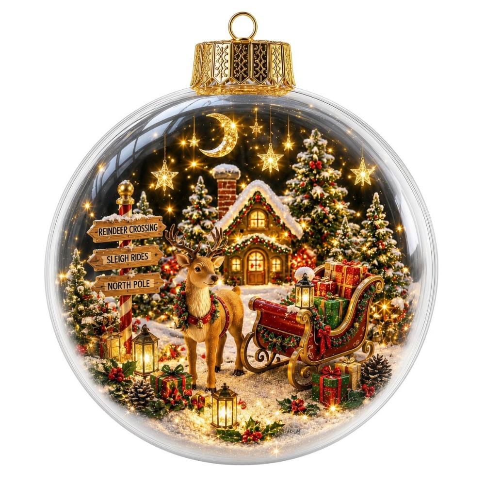 with Light Christmas Ball Ornament Acrylic Material Holiday Tree Pendant Holiday Decoration