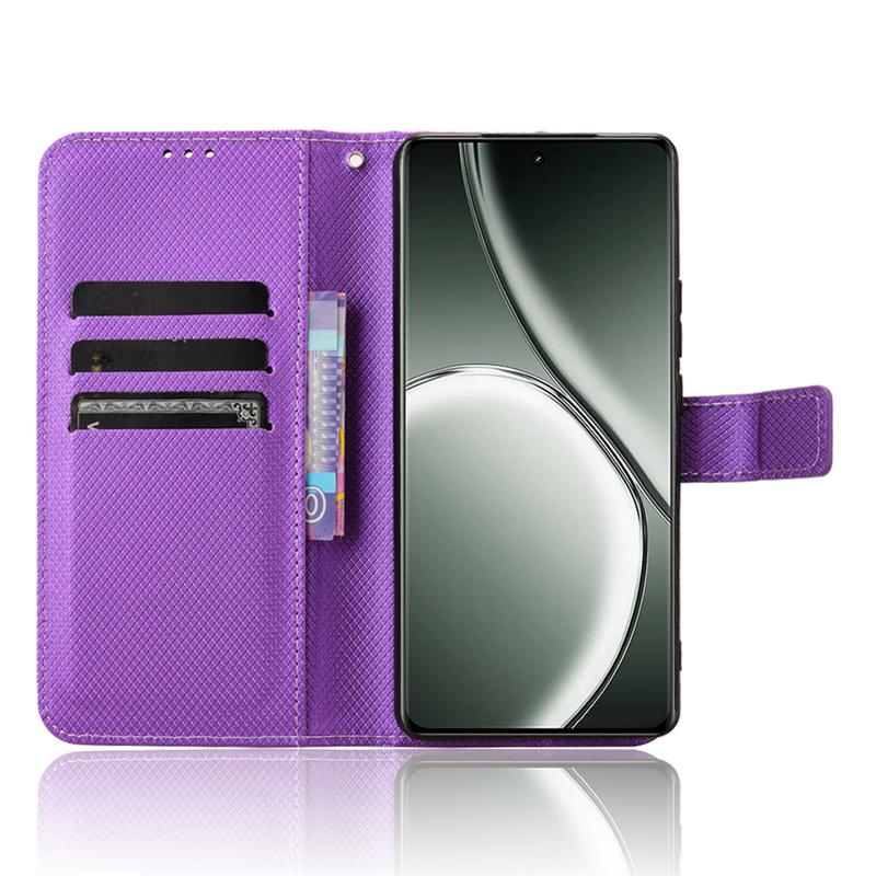 Diamond Pattern Flip Wallet Leather Case for Realme GT 6T GT6 Magnetic Card Slots Stand Phone Bag Cover for Realme GT Neo 6 6 SE