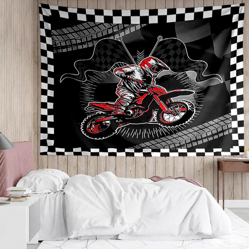 off-road-motorcycles Print Tapestry, Backdrop, Easy Setup, Ideal for Bedroom, Office & Living Room, with Aesthetic Wall Hanging Decor.