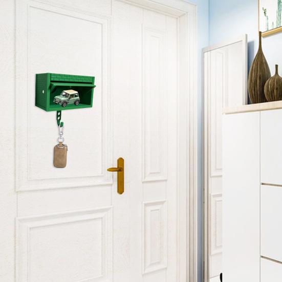 Держатель для ключей от гаража с открывающейся дверцей, самоклеящийся настенный органайзер, декоративный двойного назначения