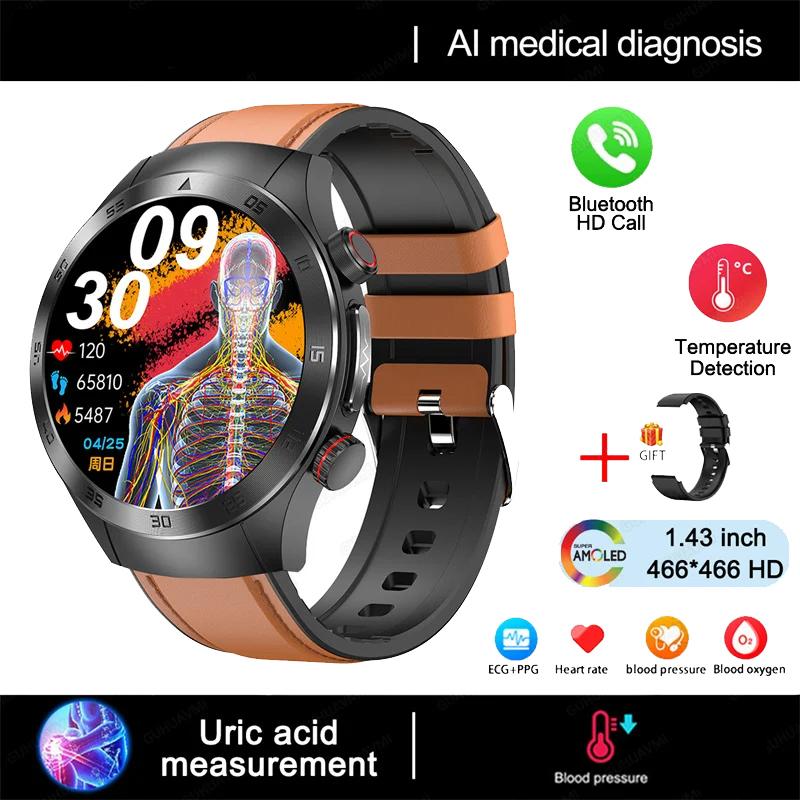 Bluetooth Call ECG+PPG New Smart Watch Mens Health Watch Heart Rate Watches IP68 Waterproof Fitness Tracker Smartwatch