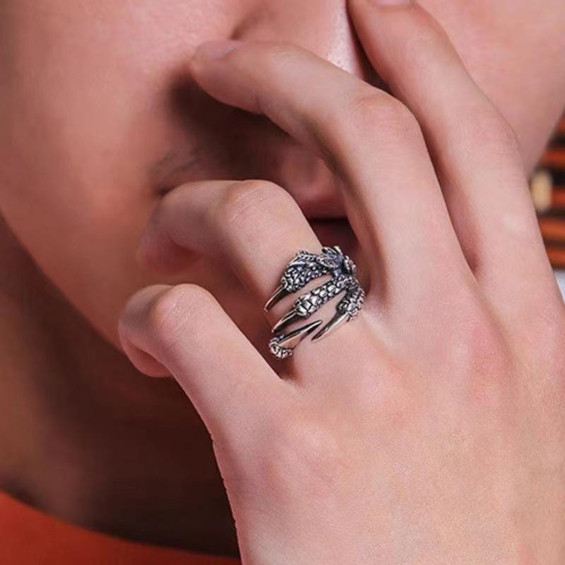 Dragon Claw Men 'S Ring Personalized Hip -Hop Absorbing Domaining Tide Open Available Retro Ring Ring 