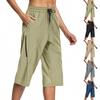 Женские брюки-капри карго с 4 карманами, легкие, быстросохнущие, для активного отдыха, путешествий, повседневной носки, удобные летние штаны