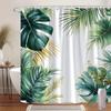 1 Tropical Monstera Leaf Shower Curtain -Vibrant Green, Yellow And Gold Pattern On White Background With Hooks, Machine Washable