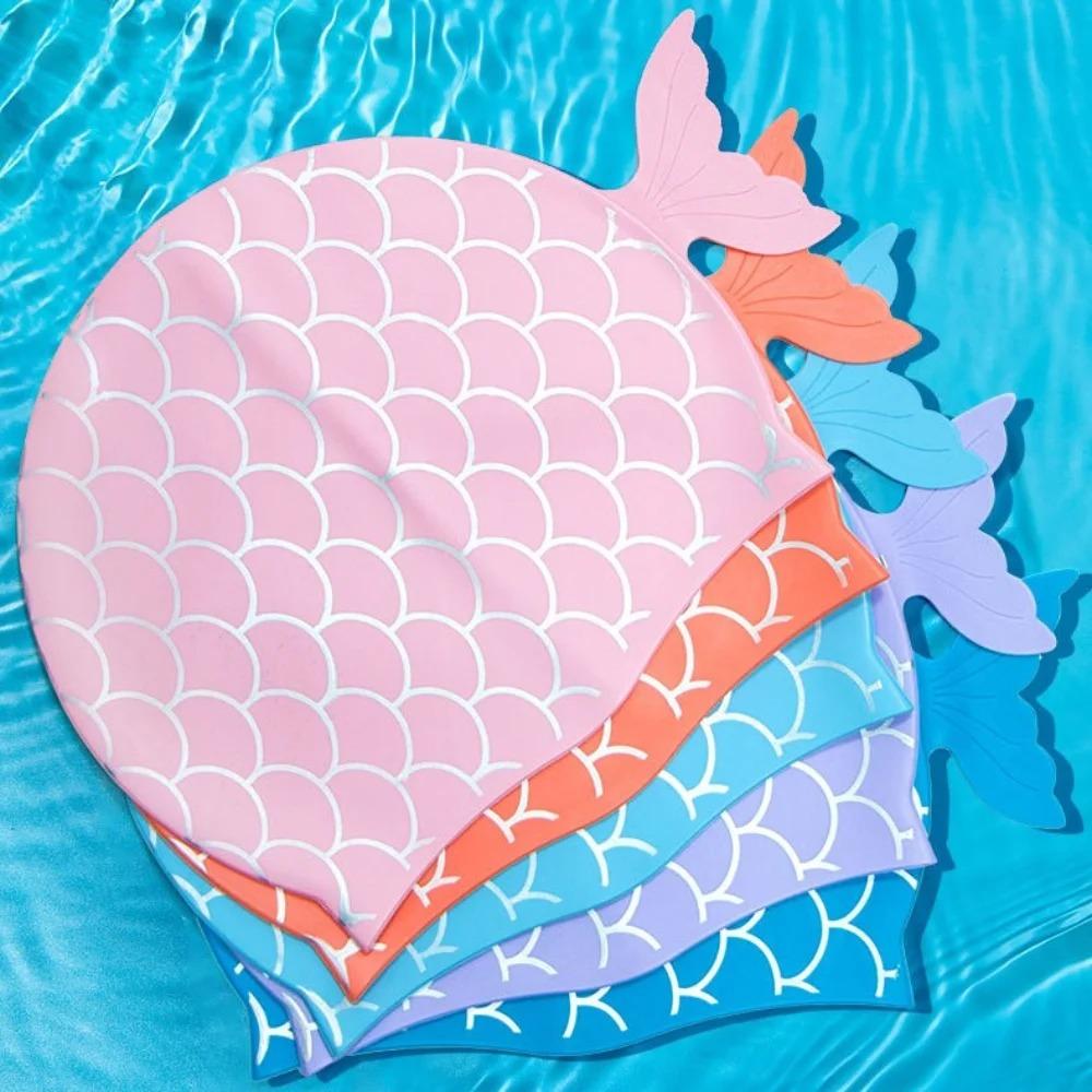 Waterproof Children Swimming Cap Soft Silicone Swim Pool Hat Girls Swim Hat  Children