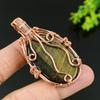 Tiger Eye Handmade Copper Wire Wrap Jewelry Pendant 2.36 J5y30