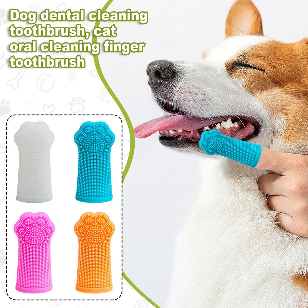 Силиконовая зубная щетка для домашних животных, зубная щетка-напальчник для кошек и собак, накладка-напальчник для чистки полости рта питомца