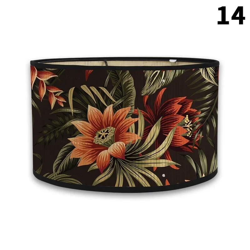 E27 Винтажные абажуры с цветочным принтом из бамбука ручной работы, чехол для лампы для бара, кафе, настенный светильник, люстра для домашнего декора