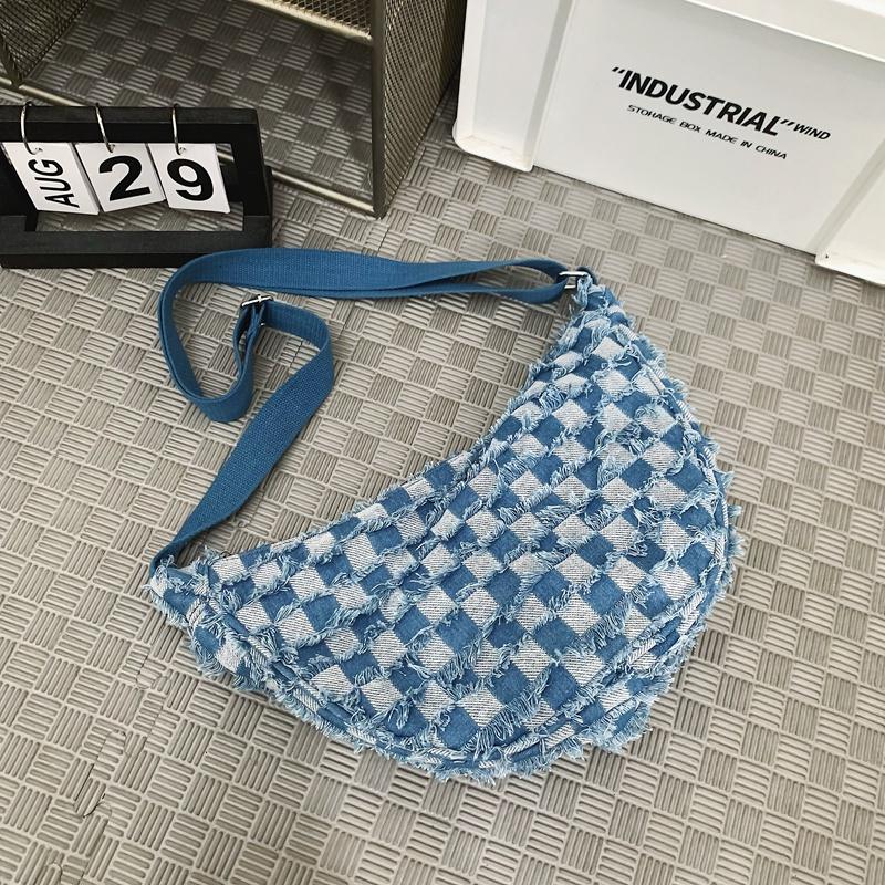 Джинсовая сумка Студенческий класс Пригородная сумка через плечо Женская легкая сумка через плечо Сумка подмышками