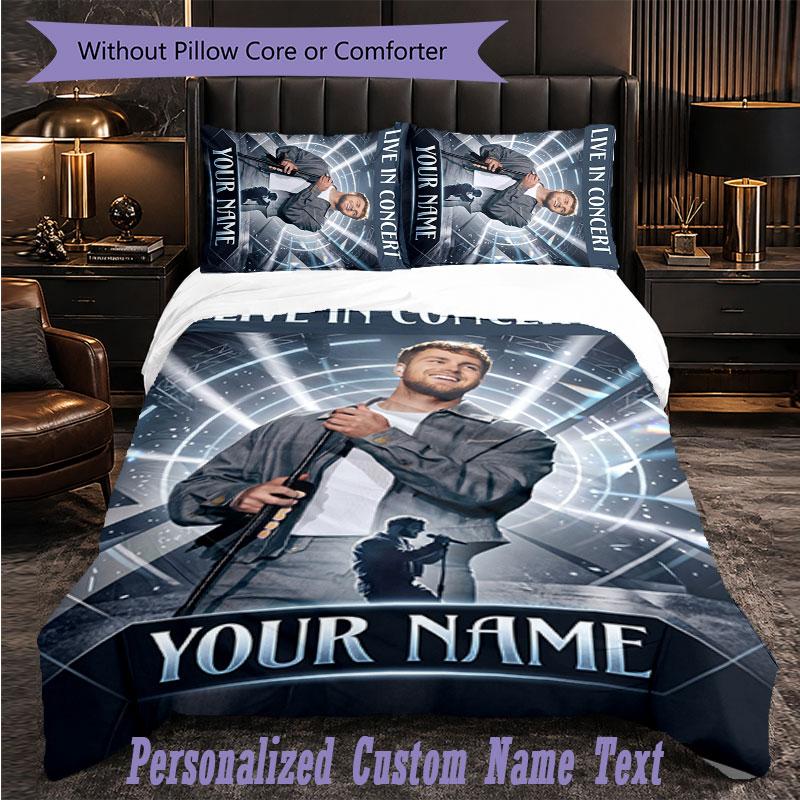 Personalized 3Pcs Bedding SetAlex Warren Custom Text Duvet Cover Pillowcase Set Bedroom Gift