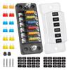Heavy Duty 6 Circuit Fuses Box Corrosion Proof Terminals 6 Channel Fuses Panel Upgrades For Vehicle Electrical Protection