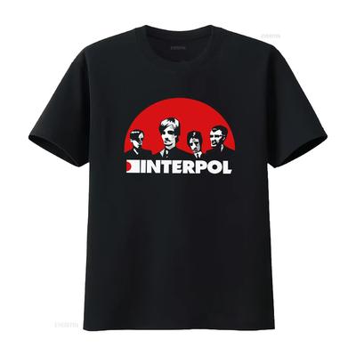 Футболка в стиле группы Interpol для фанатов Мужская Женская Топ Одежда Размер S 5XL Лучший Юбилейный винтажный Стиранный Эластичный с принтом