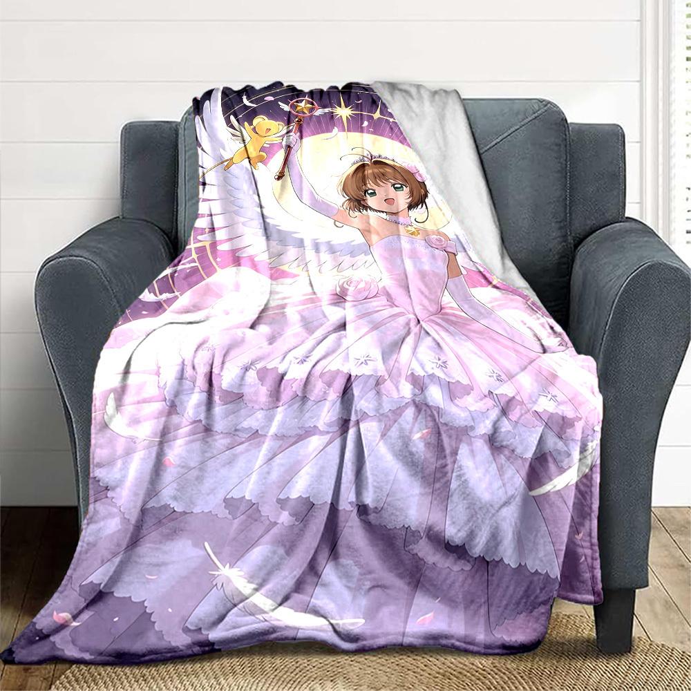 1pc Magical Sakura Flannel Blanket [Cozy Throw Blanket] For Sofa, Bed, Travel, Camping, Livingroom, Office, Couch, Chair, And Bed