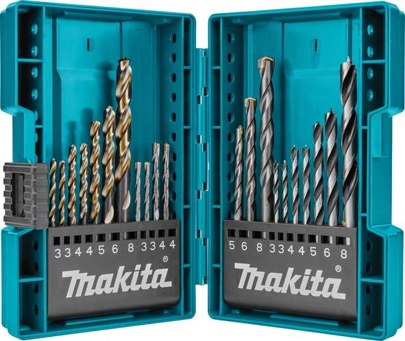 Makita Набор сверл из 21 штуки с кейсом в комплекте 7 сверл для 7 сверл для 7 сверл для бетона B-44884 Жестяные работы, Деревообработка, [Продукт]