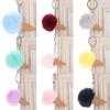 Fluffy Ice Cream Pompom Ball Charm Key Ring Holder Keychain Car Bag Pendant