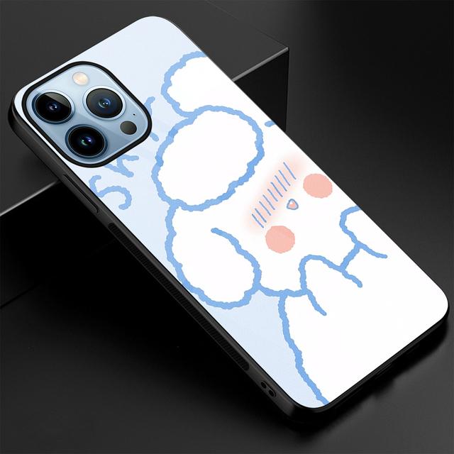 Чехол для телефона с милым медведем из мультфильма для Iphone 14 13 11 12 Pro Max Mini Xs Xr X 7 8 6s Plus Se 2022, защитный чехол из закаленного стекла
