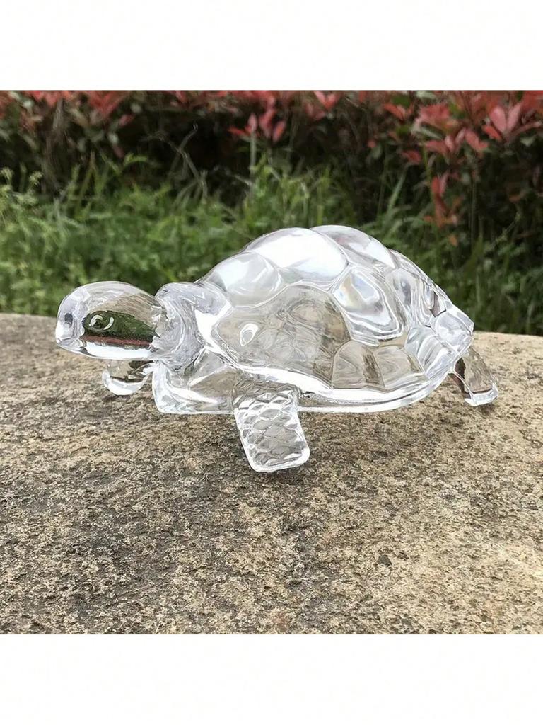 2 pieces of crystal turtle jewelry, mini turtle statue, lucky jewelry, home office desk decoration jewelry