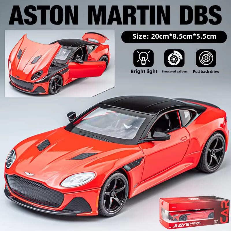 Diecast 1:24 Alloy Model Car Miniature Martin DBS Supercar Children Collectible Birthday Gift Metal Vehicle Boys Gift Hot Selling Toys