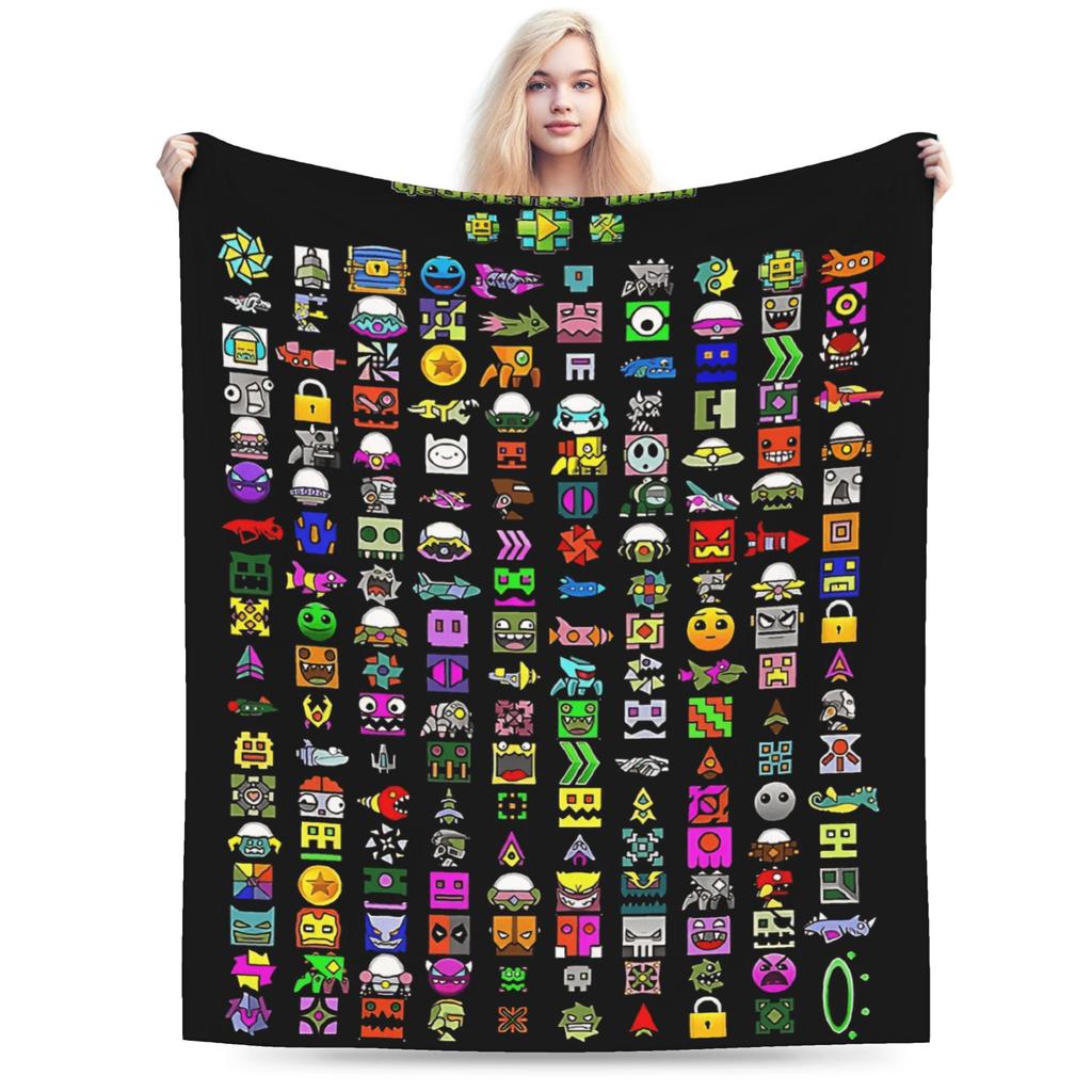 Soft Blanket Boy Girl Airplane Travel Geometry Gaming Dashed Throw Blanket Flannel Bedspread For Outdoor Fluffy Sofa Bed Cover