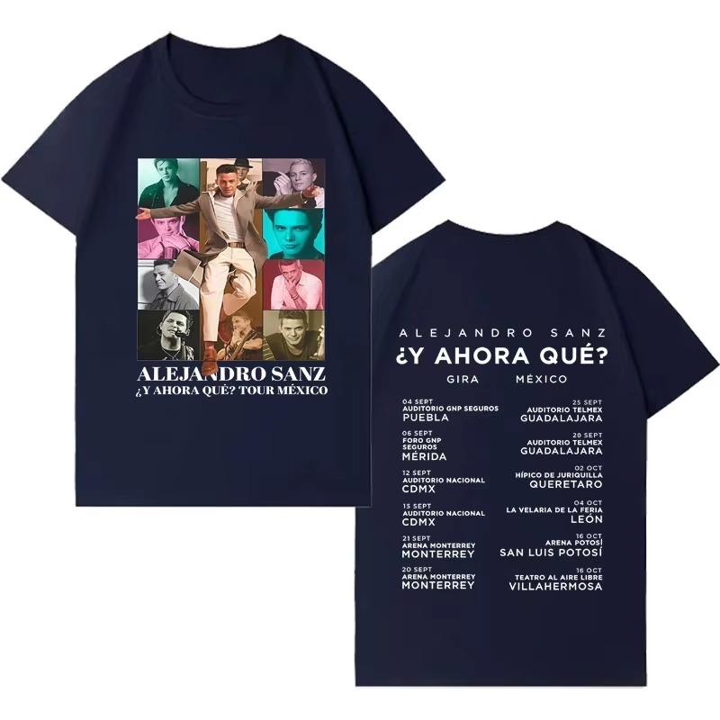 Singer Alejandro Sanz Fashion Graphic Cotton Gothic Short Sleeve Top 2026 Men Women Casual Clothing High Street Hot Sale