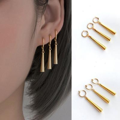Серьги Charmsmic, 3 шт./компл., серьги Зоро в стиле аниме, зажимы для ушей, золотого цвета, маленькие геометрические украшения без пирсинга, Лидер продаж, оптовая продажа