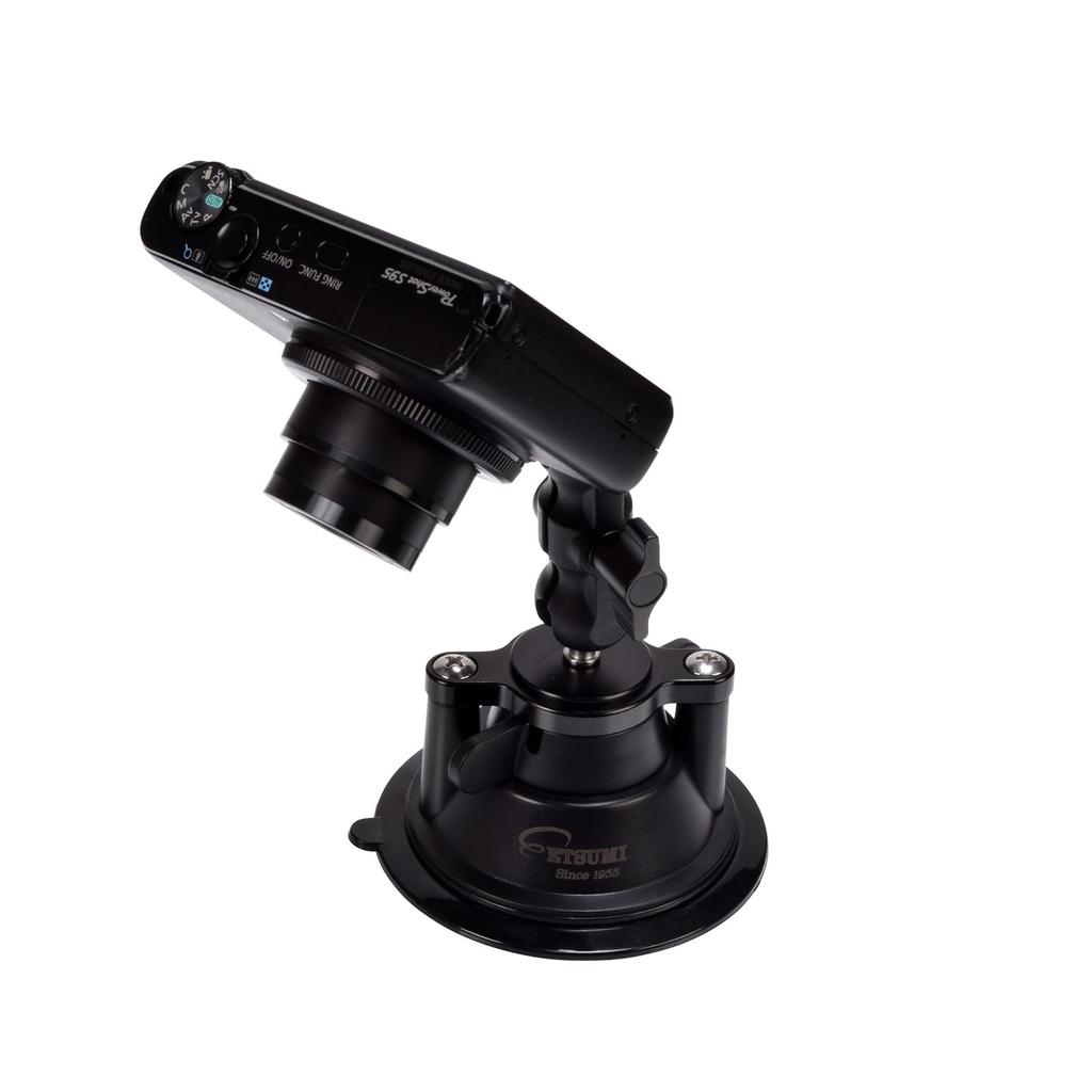 Etsumi Camera Suction Cup Mount, Digital Camera Suction Cup EX, for Car Mounts and Securing Photography Equipment, Black, VE-2333