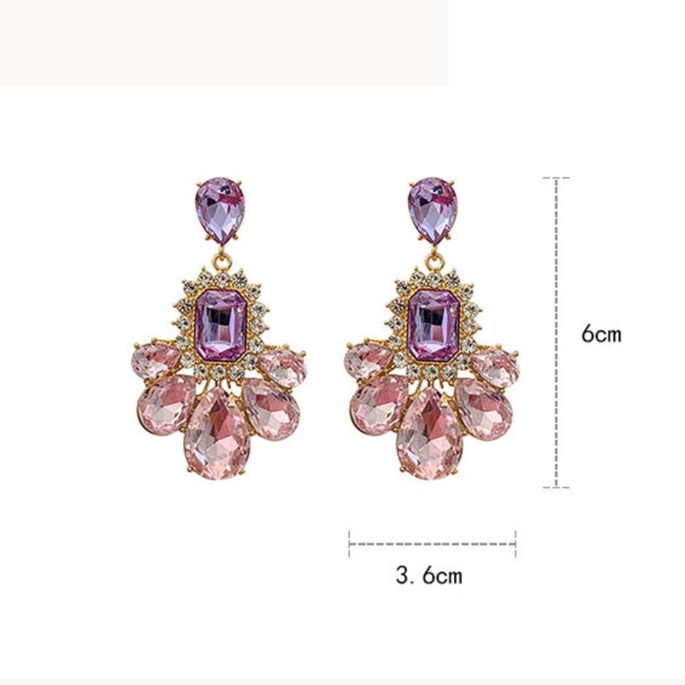For Women Pendant Crystal Purple Rhinestone Dangle Earrings Drop Earrings Jewelry Stud Earrings