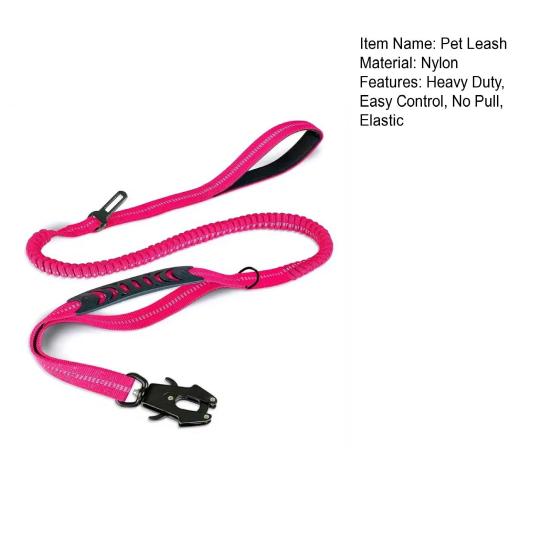 Сверхпрочный тактический поводок-банджи для собак, светоотражающий поводок без тяги, с двойной ручкой и зажимом-лягушкой, нейлоновый поводок для дрессировки собак средних и больших размеров